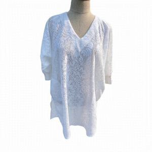 Vintage White Lace Oversized Swim Coverup